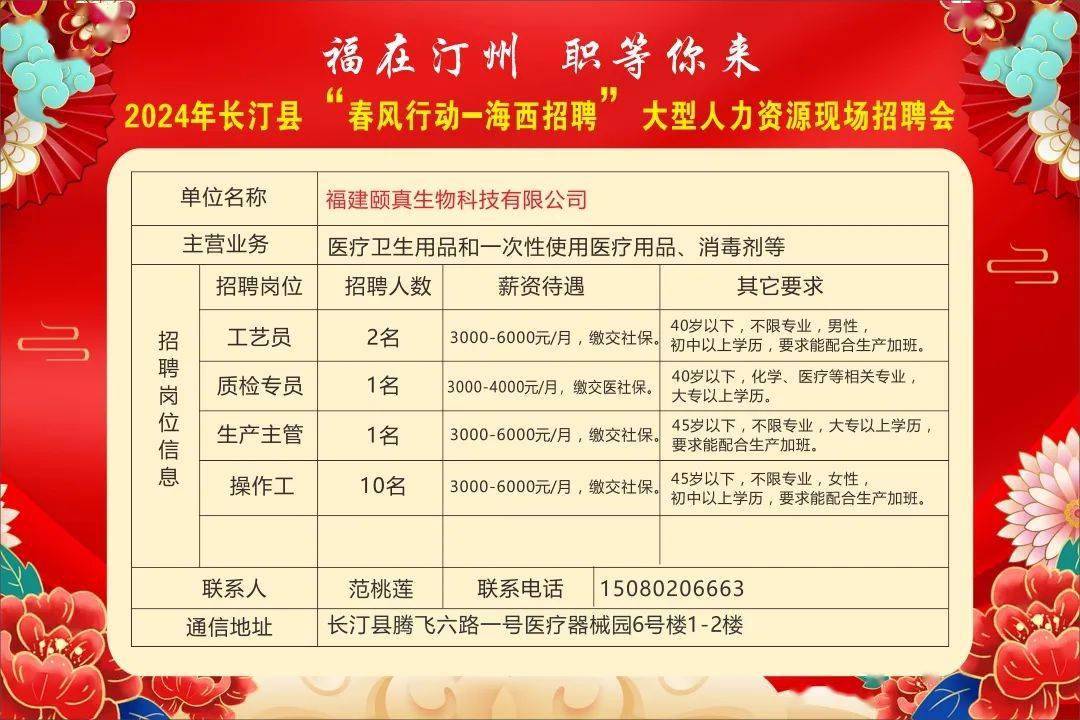 漳州最新招工
